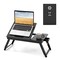 Folding Wicker Laptop Desk with Drawer for Bed Sofa Couch or Floor